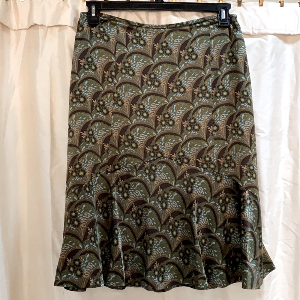 Ann Taylor LOFT Multicolor floral SILK skirt 10